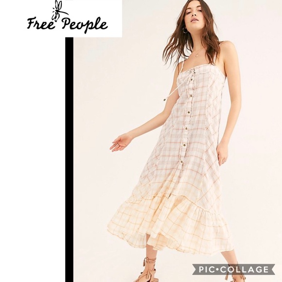 Free People Tops - NWT Free People size medium Plaid City maxi top